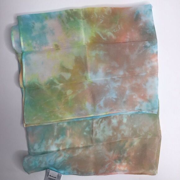 New‎ Madewell Silk Tie-Dye Bandana, rainbow color - Picture 5 of 6